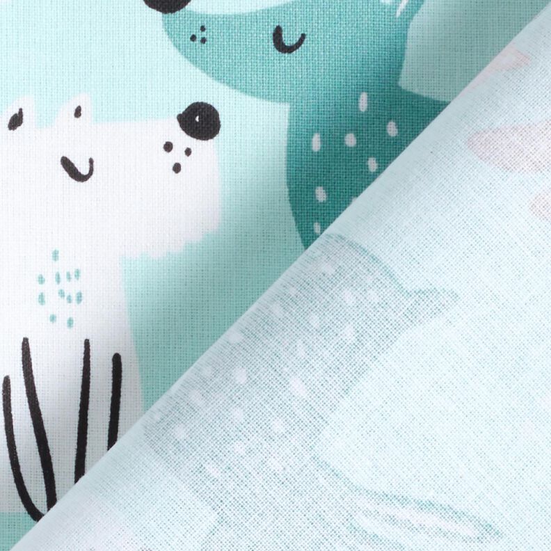 Cotton Cretonne abstract dogs – sky blue/rosé, image number 4
