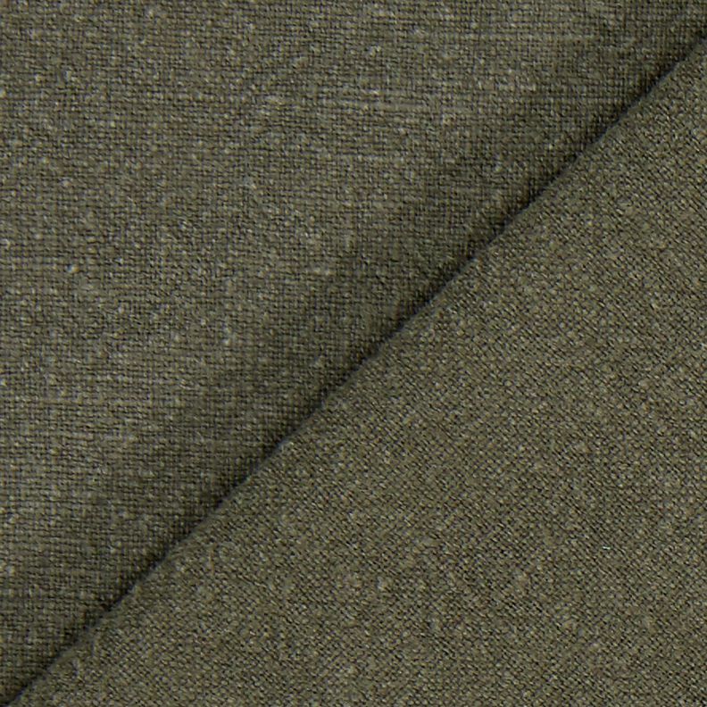 Linen fabric ramie mix stonewashed, heavy quality – dark pine,  image number 3