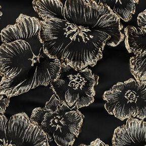 Jacquard 3D-effect flowers – black/almond, 