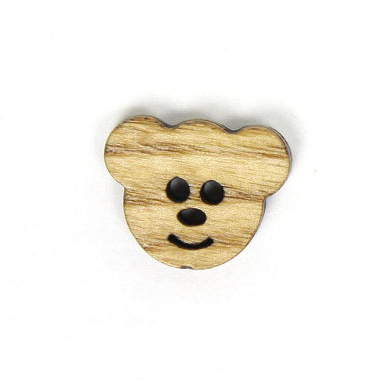 Wooden button, bear head 16,  image number 1