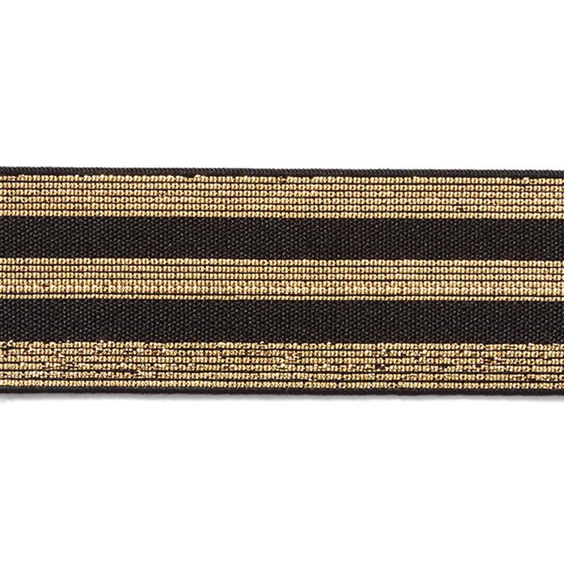 Striped Elastic [40 mm] – black/gold,  image number 1