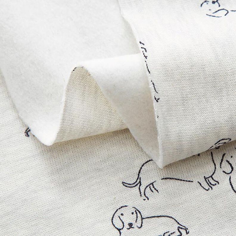 Brushed Sweatshirt Fabric Dogs Mottled – offwhite,  image number 3