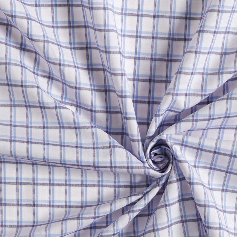 Shirt fabric offset check – white/light blue,  image number 3