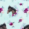 Cotton Jersey Flower Horse | Glitzerpüppi – ice blue/pastel violet,  thumbnail number 1