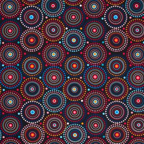 Swimsuit Fabric Mandala – blue-black/fire red, 