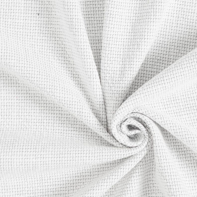 Bouclé boxes cotton fabric – white,  image number 1
