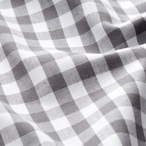 Cotton Vichy check 1 cm – pearl grey/white, 