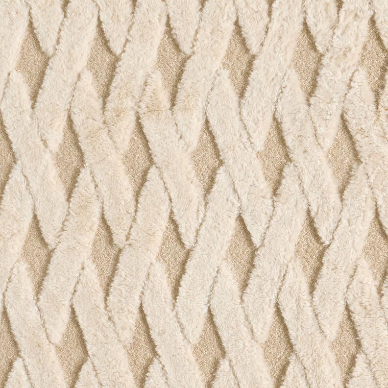 Faux Fur Bouclé Diamonds – sand/natural,  image number 1