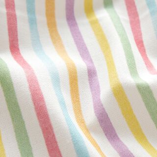 Decor Fabric Half Panama cheerful stripes – white/pastel green, 