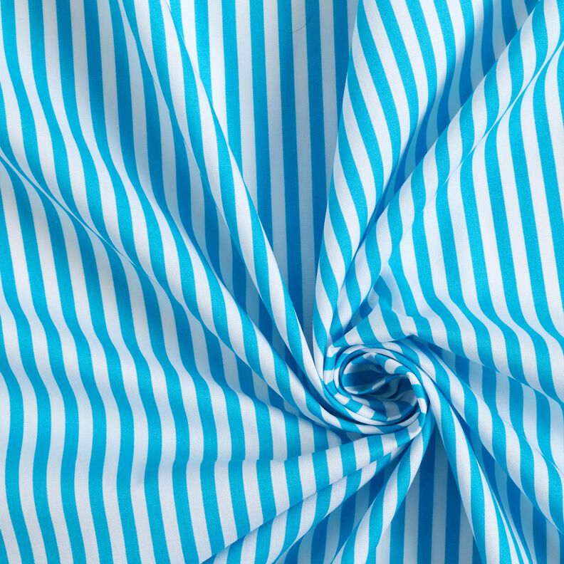 Cotton Poplin narrow stripes – turquoise/white,  image number 3