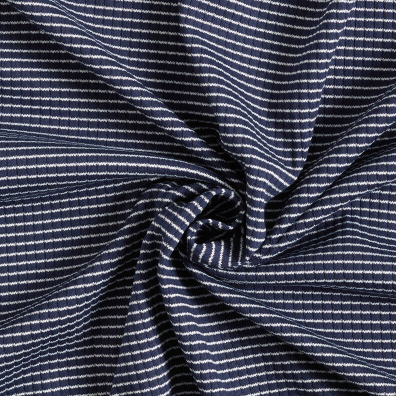 Ribbed Jersey Mini stripes – navy blue/white,  image number 4
