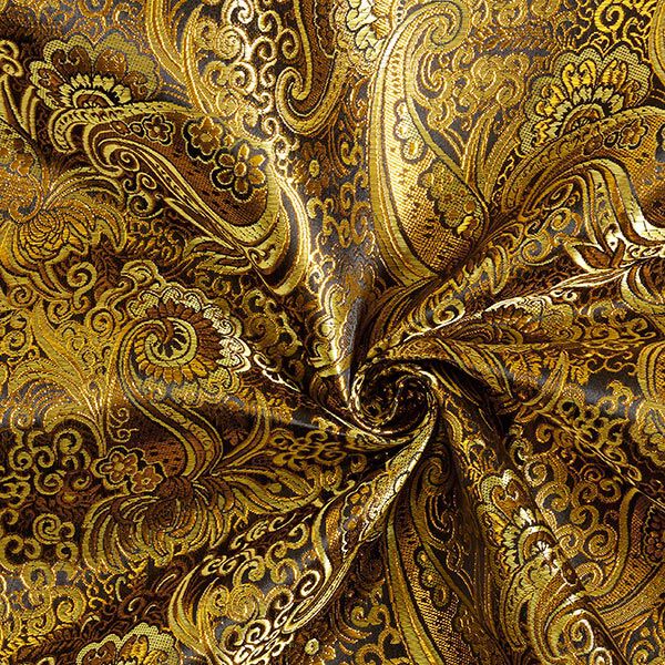 Garment jacquard, metallic paisley – gold/black,  image number 3