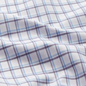 Shirt fabric offset check – white/light blue, 