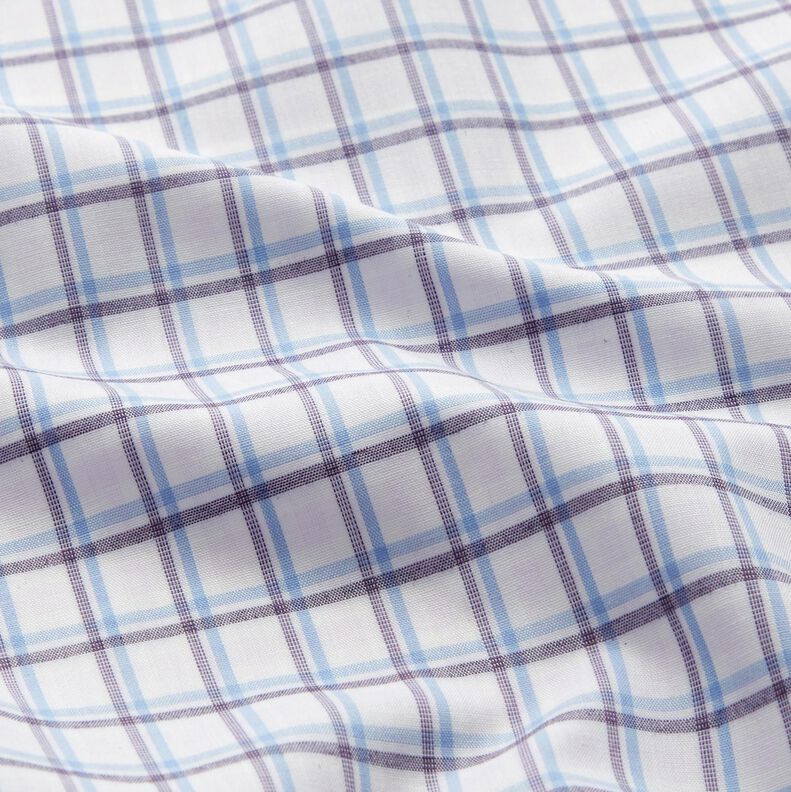 Shirt fabric offset check – white/light blue,  image number 2