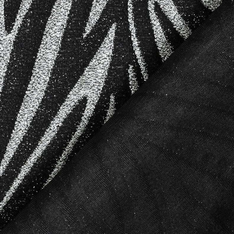 Glitter jersey zebra stripes – black/metallic silver,  image number 5