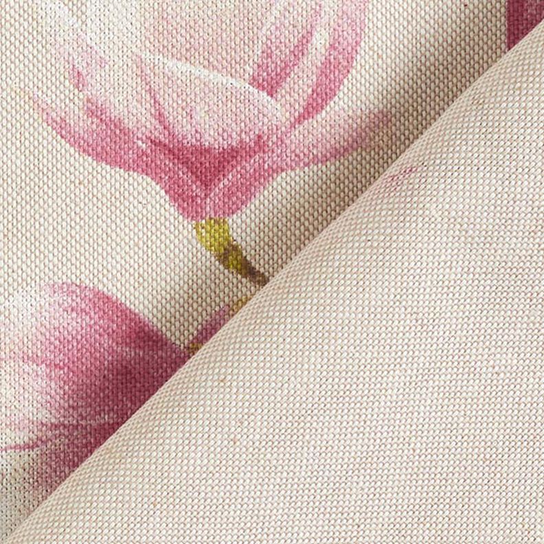Decor Fabric Half Panama Magnolia Blossom – hollyhock/natural,  image number 4