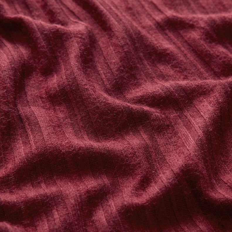 Plain ribbed knit – burgundy,  image number 2