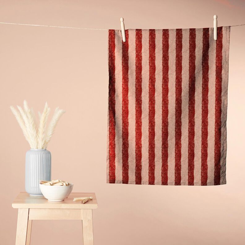 Towelling Fabric Bamboo Block Stripes – red/lobster, image number 7