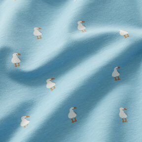 Cotton Jersey seagulls Digital Print – light blue, 
