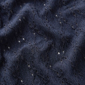 Crinkle jersey broderie anglaise – midnight blue, 