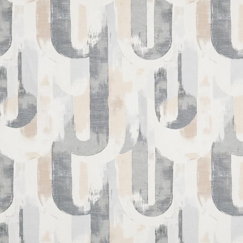 Decor Fabric Half Panama artistic arches – light beige/grey,  image number 1