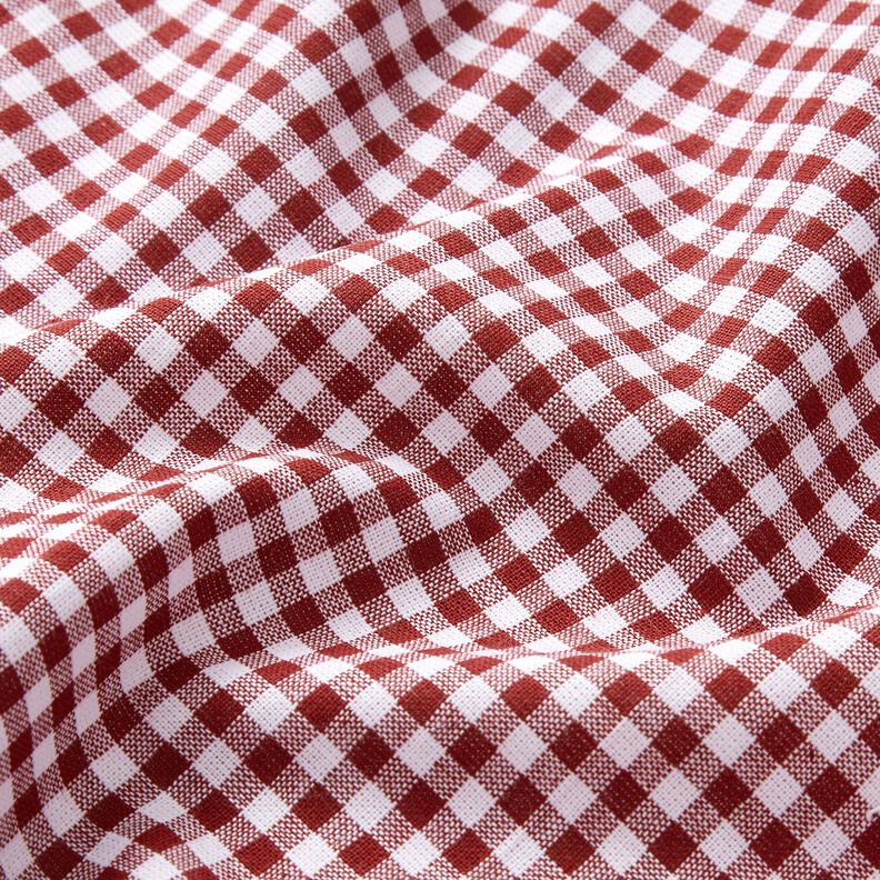 Cotton small gingham check – dark red/white,  image number 2