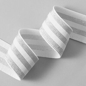 Striped Elastic [40 mm] – white/silver, 