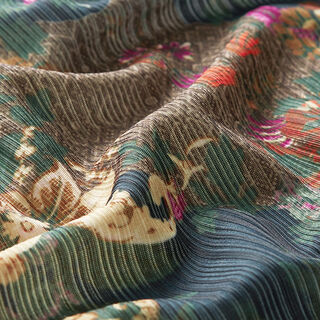 Textured jersey small flowers – dark green, 