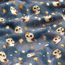 Alpine Fleece Autumn owl Digital Print – steel blue,  thumbnail number 2
