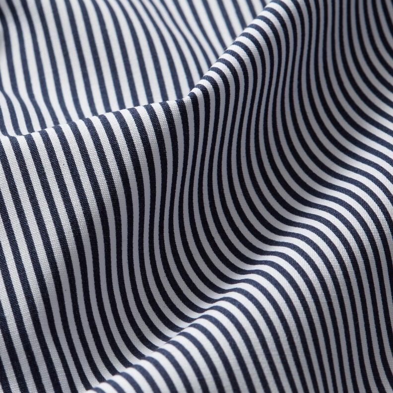 Cotton Poplin Mini stripes – midnight blue/white,  image number 2
