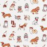 Cotton Cretonne Playful Dogs – medium brown/ivory,  thumbnail number 1