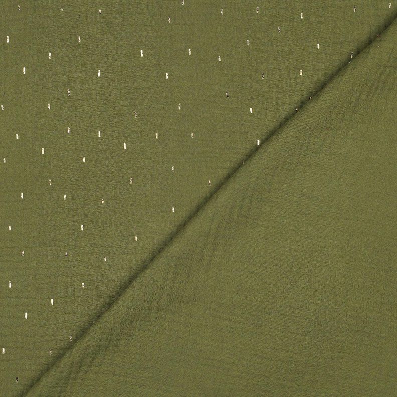 Double Gauze/Muslin Rectangle Foil Print | Poppy Fabrics – pine/metallic gold,  image number 4