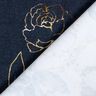 Cotton Jersey Border fabric flowers in golden glitter | Glitzerpüppi – midnight blue/denim blue,  thumbnail number 4