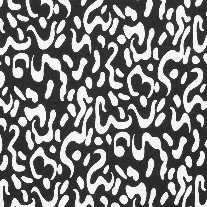 Abstract leopard pattern viscose jersey – black/white,  image number 7