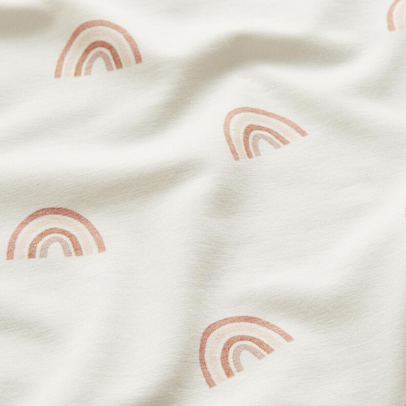 GOTS Cotton Jersey delicate rainbows Digital Print – ivory,  image number 2