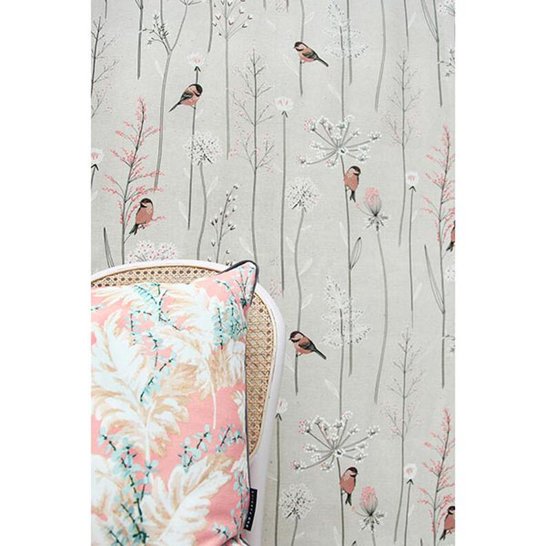 Decor Fabric Half Panama Birds and Twigs – natural,  image number 6
