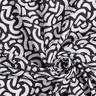 viscose fabric abstract wavy lines – black/white,  thumbnail number 3
