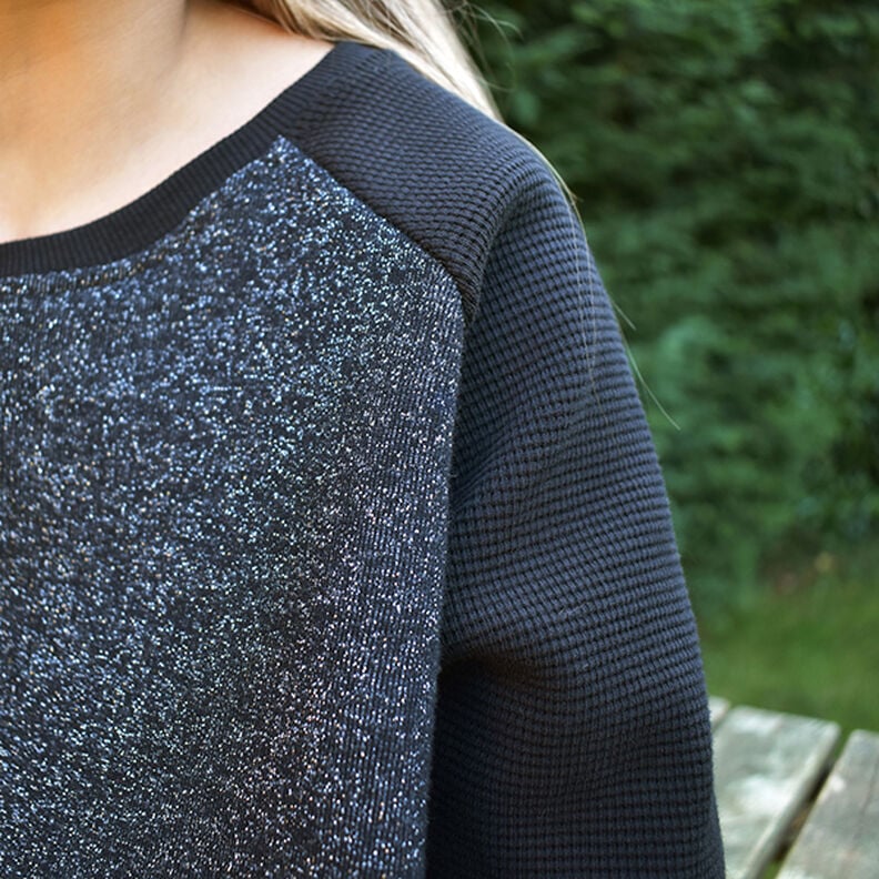 Mini Cotton waffle jersey Plain – black, image number 7