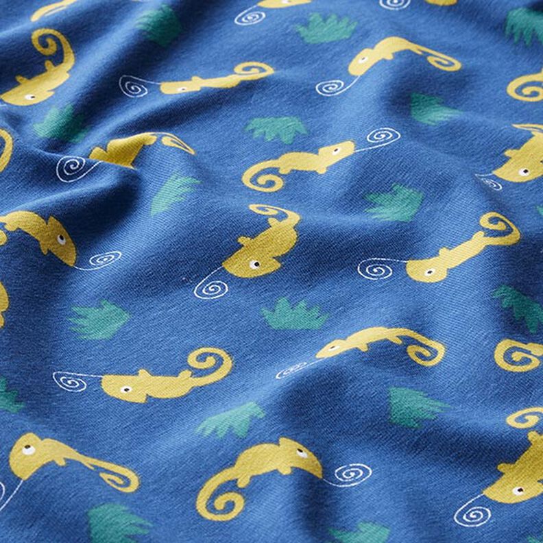 Cotton Jersey Chameleon – denim blue/lime green,  image number 2