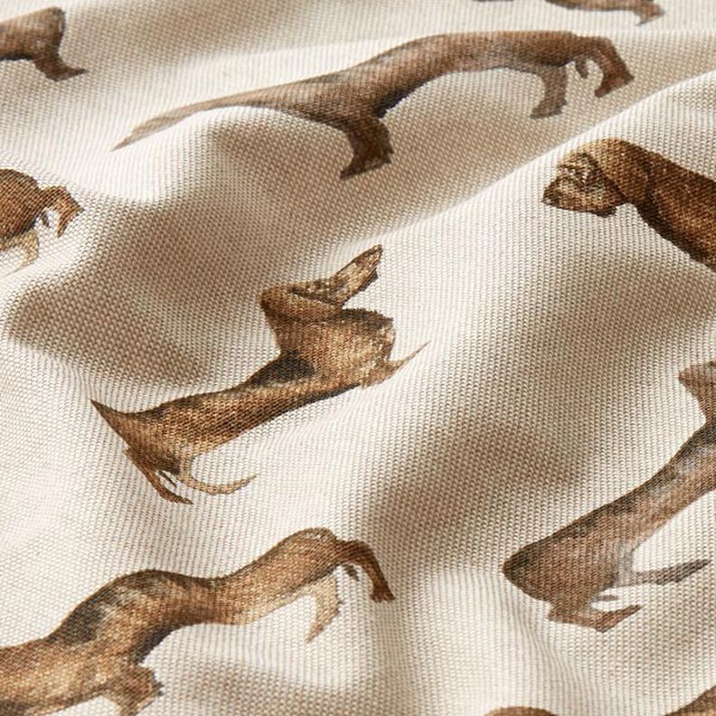 Half Panama Decor Fabric Dachshund – natural,  image number 2