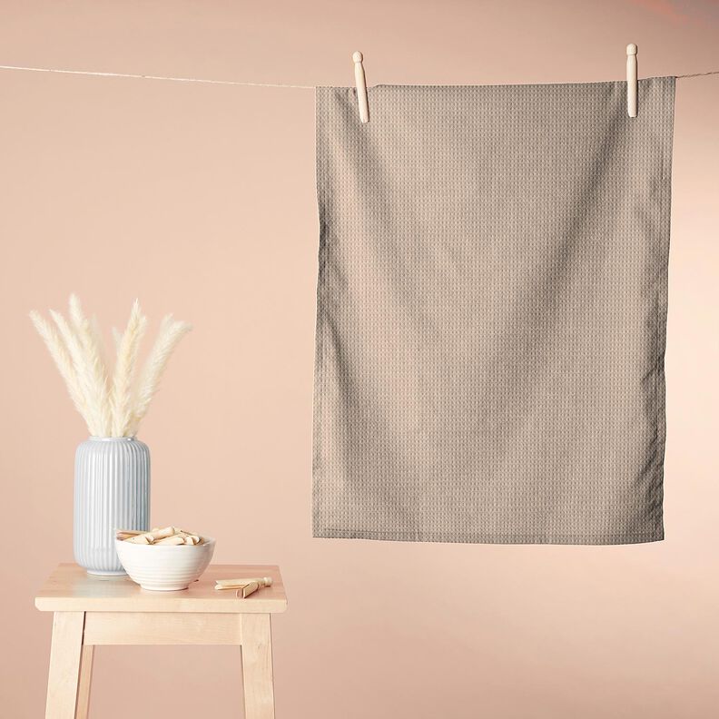Towelling Fabric/Waffle Piqué Plain – light taupe, image number 7