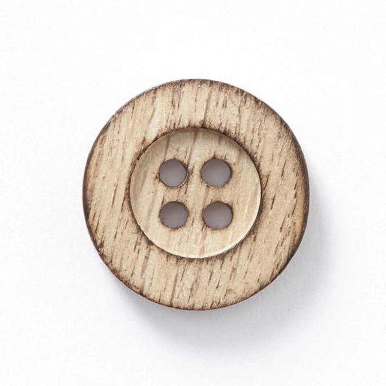 4-Hole Wooden Button – natural,  image number 1