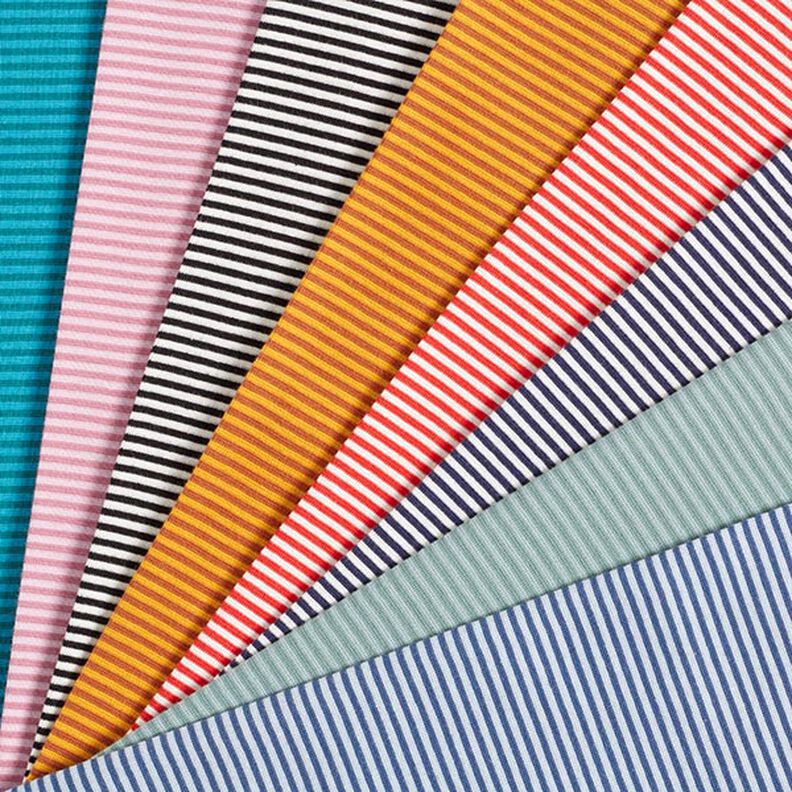 Tubular ribbing for cuffs narrow rings – navy blue/white,  image number 5
