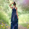 Cotton Jersey gradient butterflies | Glitzerpüppi – midnight blue,  thumbnail number 8