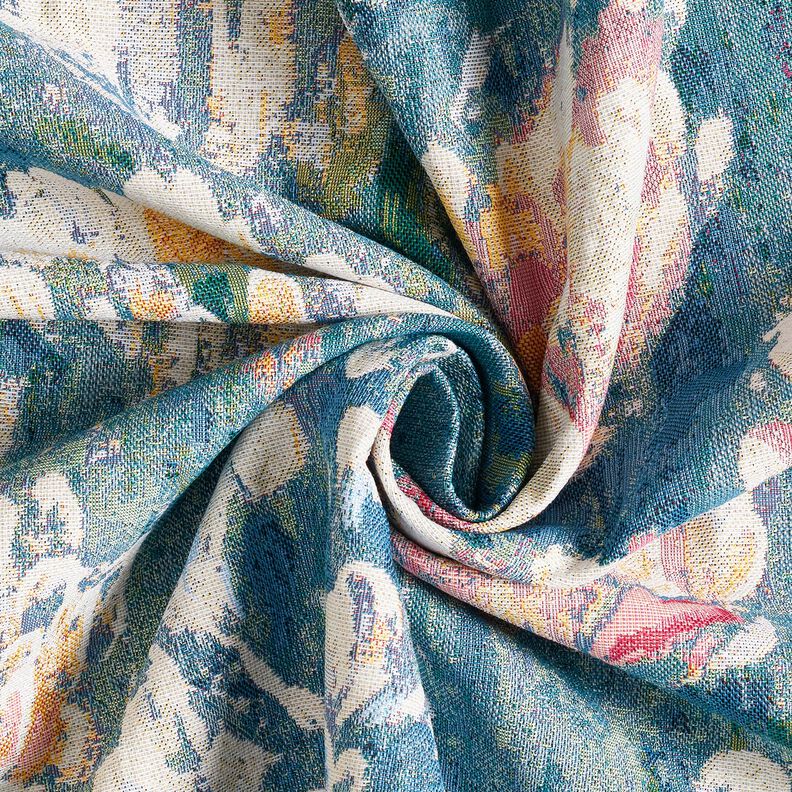 Decor Fabric Tapestry Fabric Water Lilies – light beige/green, image number 3