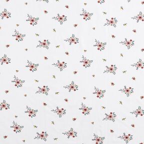 GOTS Cotton Jersey scattered flowers | Poppy Fabrics – white, 