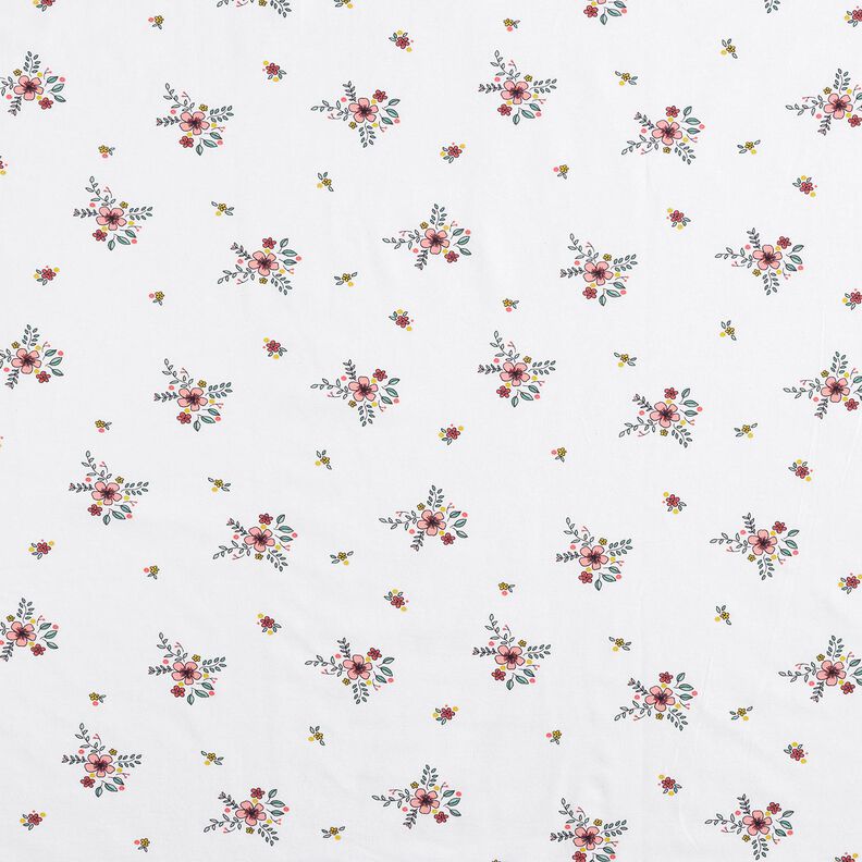 GOTS Cotton Jersey scattered flowers | Poppy Fabrics – white,  image number 1