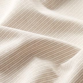 Decorative fabric, canvas fine stripes, recycled – dark beige, 