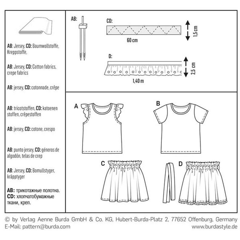 Toddlers' /Childrens' Shirt /Skirt, Burda 9364,  image number 9