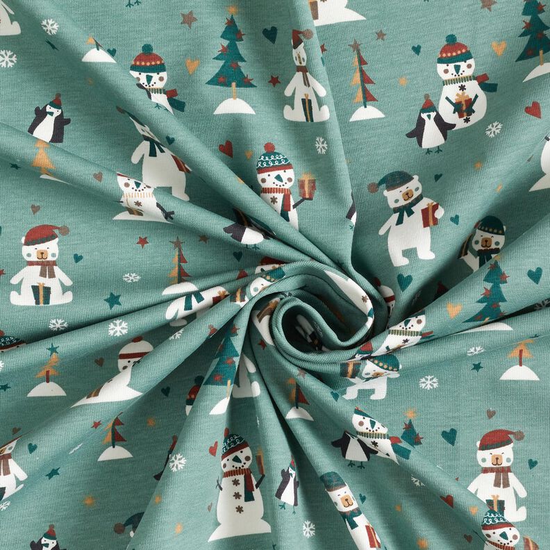 Cotton Jersey penguin, polar bear and snowman – reed,  image number 3